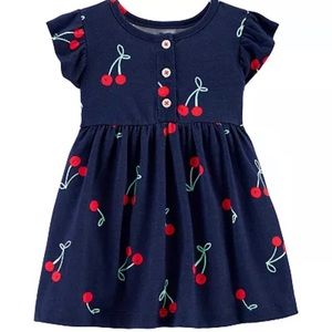 Carter’s Baby Girl Cherry Dress with diaper cover, size 18 months